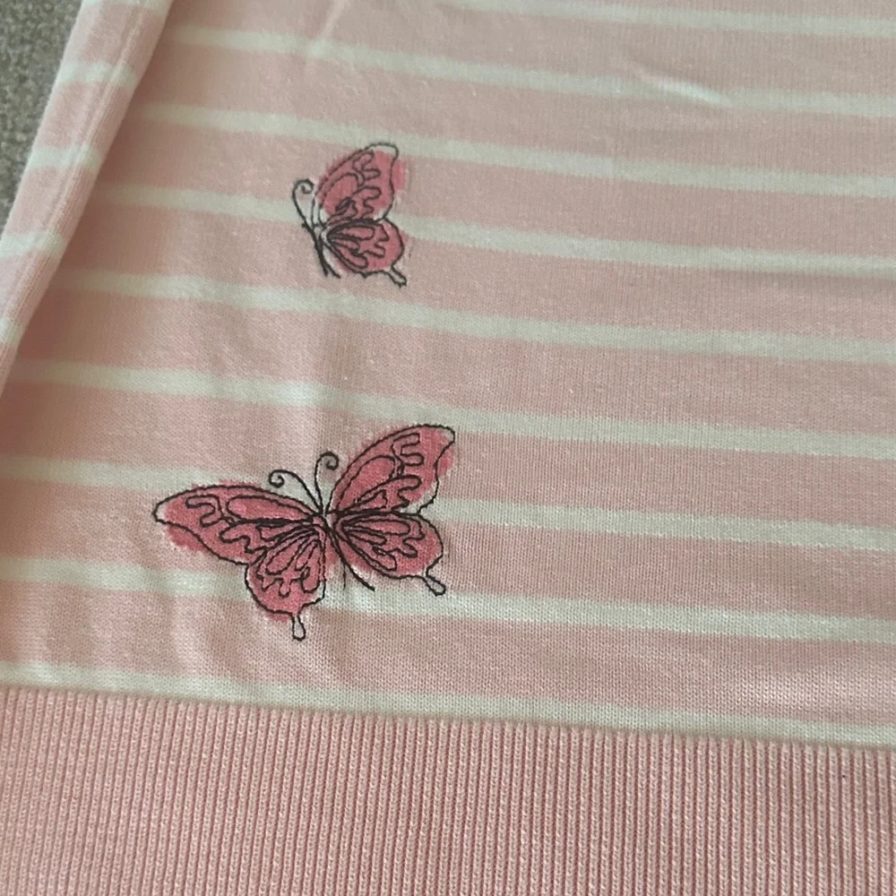 Talbots Pink and White Striped Sweater - Picture 4 of 4